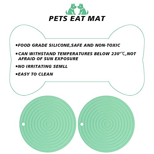 Generic 2 alfombrillas de silicona para comedero de perros y gatos (24 cm de diámetro)