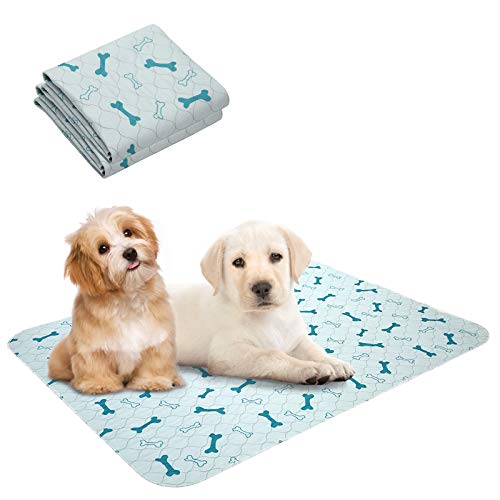 Geyecete Alfombras de adiestramiento Ultraabsorbente para Perros,Reutilizables Lavables de Almohadillas para caninas Cachorros,Empapadores Entrenamiento Impermeable para Mascotas-Azul-L-2 Piezas