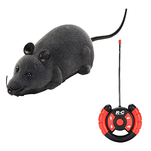 Gidenfly Ratón con mando a distancia, juguete inalámbrico, simulación de ratas realistas, juguete teledirigido Furry Mini RC, inalámbrico, ratón, juguete para gato, gato, perro, mascota
