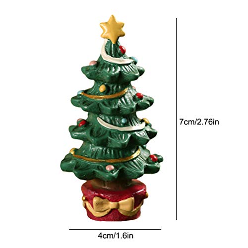 Gmuret Ornamento del Acuario del árbol de Navidad, Accesorios del Acuario de Resina Artesanías de Resina Decoración de paisajismo navideño con Caja de Regalo