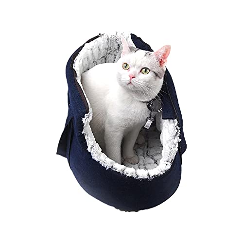 GossipBoy Bolsa de Viaje de Gato de Terciopelo para la Mochila de Gatos Peluche para Gato de Felpa Mochila de Perro Bolsa de Cama Puppies Pet Cat Accesories Handbag-Negro