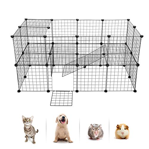 GOTOTOP Valla para animales caseros para perros con base para animales de pequeño tamaño (35 paneles)