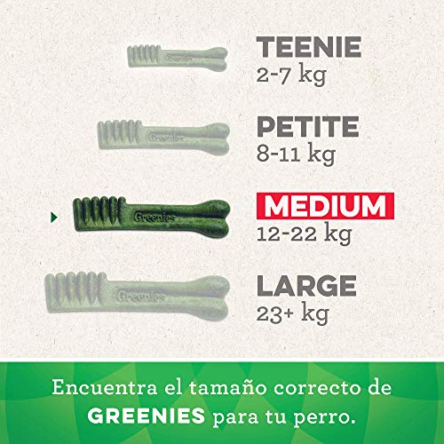 Greenies Snack Dental 100% Natural para perros Medianos (Pack de 6 x 170g)