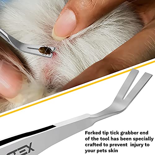 GTEX Pinzas removedoras de garrapatas – Herramienta de eliminación de garrapatas de doble punta para humanos perros gatos mascotas – Acero inoxidable Tick Twister