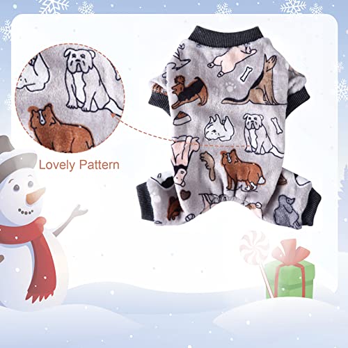 HACRAHO Pijama para perro, 1 pieza de ropa para mascotas, color gris, pijama suave para cachorro, contorno de pecho de 48 cm