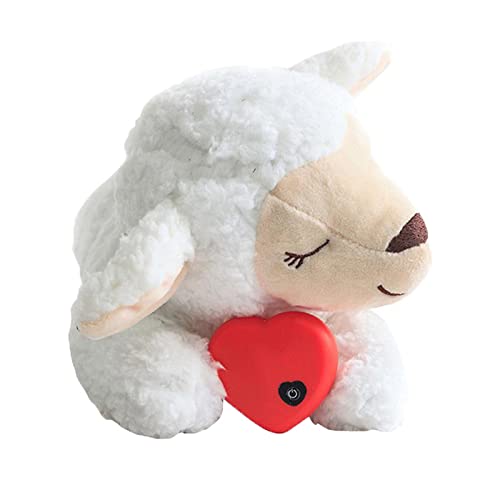 Haijin Juguete de peluche para mascotas con latido del corazón Juguete de ayuda para el comportamiento del animal doméstico de peluche ovejas/perro/hipopótamo juguete para perros cachorros
