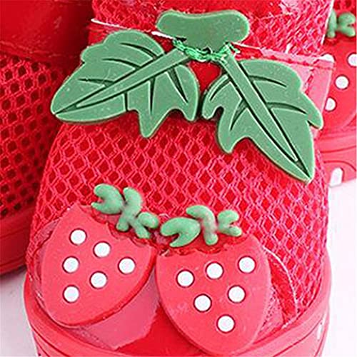 Hbao Zapatos de fresa para mascotas de verano de malla transpirable para cachorros, botas antideslizantes para perros, zapatos deportivos de moda (color: rosa, tamaño: 4)