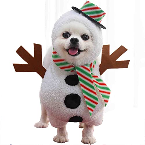 HealHeatersⓇ Bonito Perro Traje Divertido Disfraz de Cosplay de Muñeco de Nieve Accesorio Fiesta Boda Año Nuevo Navideña Ropa Decorativa Uniforme para Invierno