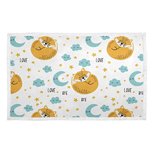 Hengpai Cubierta de cama de manta para mascotas con estampado de zorros lindos de dibujos animados para mantas de gatos