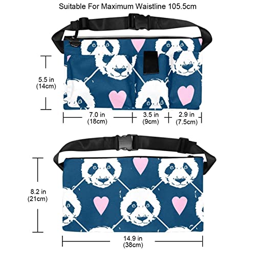 Herramientas de jardinería Bolsas de cinturón ajustable Bolsa de cintura Bolsa colgante Bolsa portátil Perros Bolsa para caminar Corazón Panda Zoo de bambú