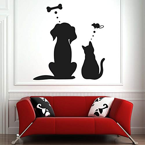 HFDHFH Calcomanía de Pared para Mascotas Perro Gato sueño Creativo Animal Tienda de Mascotas decoración de Interiores Vinilo Pegatina de Ventana Creativo Lindo Arte Mural
