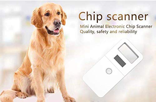 HHJ RFID 134.2Khz ISO FDX-B Animal ID Reader, Escáner Microchips para Animales Domésticos, Pocket Animales Chip Lector, Pantalla OLED para la identificación y Gestión de Animales, ISO 11784/11785