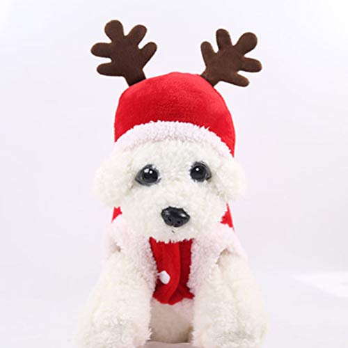Holibanna Mascota Perro Gato Reno de Navidad Disfraz Perro Ropa de Invierno Chaleco Traje de Navidad l