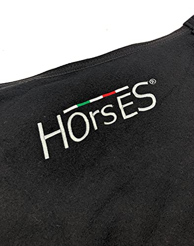 Horses, Manta Polar Para Caballos, Modelo Básico, Suave y Confortable, Ideal Para Transporte y Después del Trabajo (Negro- 155 cm)