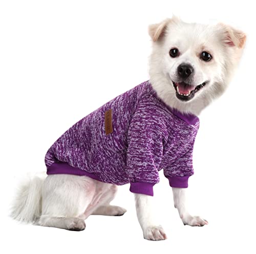 HuaLiSiJi Jersey Chihuahua Sueter Mascota Jerséis para Perros, Elástico Cómodo y Caliente (X-Large, Morado)