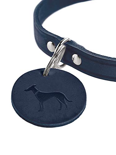 HUNTER Aalborg - Collar de Piel para Perro (47 (S-M), Color Azul Oscuro