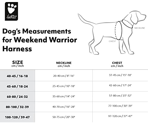 Hurtta Weekend Warrior - Arnés para perro, color naranja neón, 40,6-45,7 cm