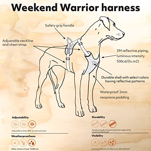 Hurtta Weekend Warrior arnés para perro, cuervo, 81-99 cm
