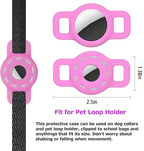 HWTONG Collar Gato GPS Airtag Perro para Funda Protectora, Silicona Airtag para Mascotas Adecuado para Collar GPS Perros Localizador AntipéRdida (Rosa)