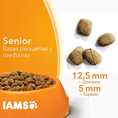 IAMS for Vitality Alimento seco para perros de edad avanzada (más de 8 años) de raza pequeña y mediana con pollo fresco, 5 kg