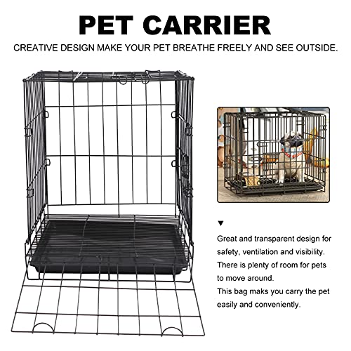 ibasenice Jaula para Perros- Puerta Extra Doble Caja Plegable de Metal para Perros con Bandeja Jaula Plegable para Perros para Perros Medianos Conejo para Entrenamiento de Perros en