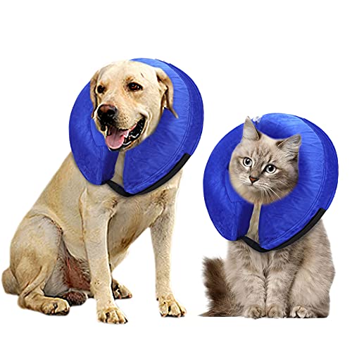 icyant Collar de Recuperación Inflable para Perros, XL Collar de Recuperación para Mascotas, Collar de Protección Ajustable para Curar Heridas para Perros Grandes y Gatos