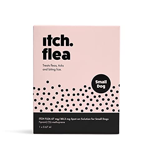Itch | Solución puntual para el tratamiento de pulgas para perros pequeños | Mata pulgas, piojos y garrapatas | Con Fipronil y S-metopreno | 3 pipetas