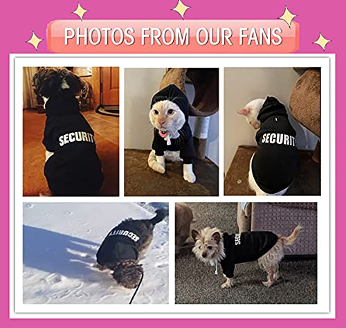 Izefia Ropa para Perros Sudadera con Capucha Security Suéter para Perros Abrigo de Algodón Polar Cálido para Perros Pequeños Gato Mediano (Negro,XS)