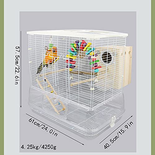 Jaula para Mascota Jaula de pájaros jaula loro grande de la jaula de cría con contenedor de alimentos adecuado, para periquitos canarios amor pájaros pequeños loros transparentes aviares Jaula para Pá