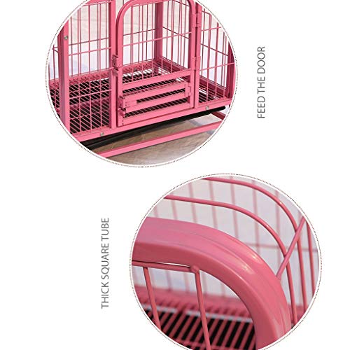 Jaula para Perros Pink Dog House Pequeño Perros Medio Perros DogsLarge cajón del animal doméstico de la perrera fuerte con cuatro ruedas, fácil de instalar for uso en interiores al aire libre Jaula pa