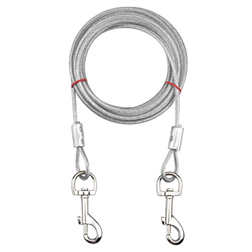 Jinlaili Cable para Atar Perros, 16.4 pies / 5M de Cadena para Perros de hasta 176 Libras, Adecuado para Todas Las Razas (Blanco)