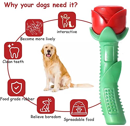 jinshang Juguete para masticar perros Rose, juguete duradero para masticar agresivamente, juguete robusto para aburrimiento, juguete interactivo para perros pequeños y medianos