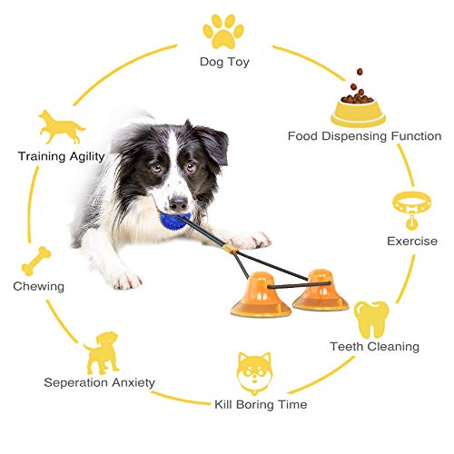 Johiux Juguetes para Perros Juguete Ventosa Interactivos para Perros, Juguete para Mordedura De Molar para Mascotas, con Ventosa para Masticar, Limpiar Los Dientes, Adecuado para Perros Y Gatos