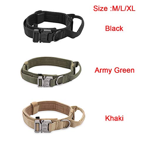 Johnshine Doberman - Collar de nailon para entrenamiento militar táctico para perros (M, verde militar)