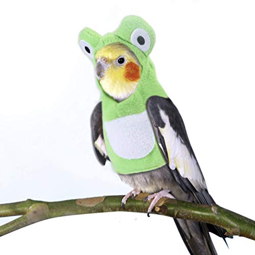 jojofuny Pájaro Vuelo Divertido Mascota Loro Paloma Verde Rana Patrón Ropa Pájaros Cálido Vestido Traje Pañal para Fiesta de Cumpleaños de Boda Grande