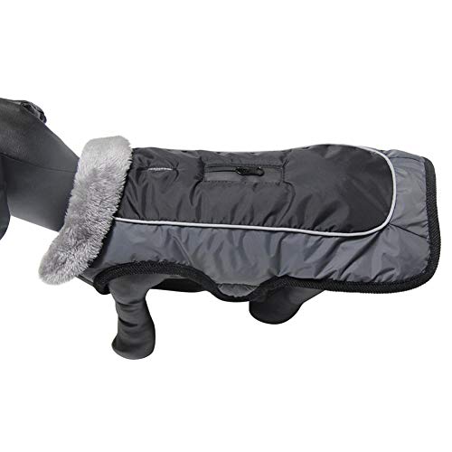 JoyDaog - Abrigo de forro polar reversible y con cuello para perros pequeños, impermeable, cálido, de algodón, ideal para el invierno
