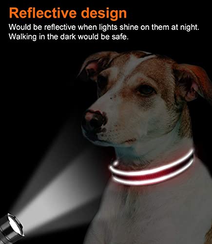 Joytale Collar Perro Reflectante,Nylon Collar Acolchado con Neopreno,Ajustable para Perros Pequeño,30-40cm,Rojo
