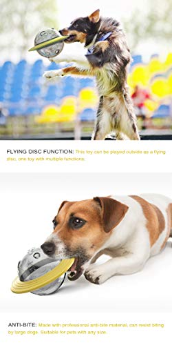 JR. Meet Juguetes para Perros,Juguete Perro Pelotas para Perros Mascotas Perros Accesorios Juguetes Interactivos para Perros Juguetes Perros Grandes Resistentes para Interiores y Exteriores (Amarillo)