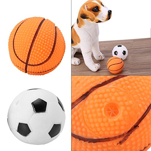 Juguete de Entrenamiento para Perros Mascotas Masticar Bola de Sonido Juguete Bola para Perro Cachorro de Formación Sonido[Baloncesto]