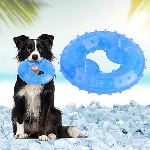 Juguete de rompecabezas para masticar de enfriamiento para perros, mordedor de enfriamiento por congelación para perros, juguete de entrenamiento de verano con filtrado de TPR, juguete interactivo div