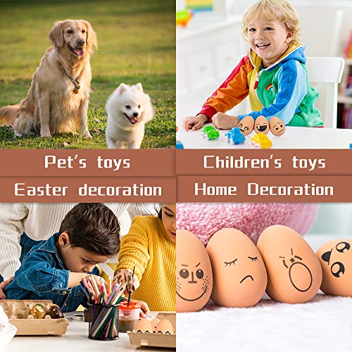 Juguete Huevo, ZoneYan 24 Pcs Juguete Huevo Simulación, Juguete Huevo No Tóxico, Juguete Diente Molar Perro, Juguete Huevo Para Mascotas, Juguete Huevos Artificiales