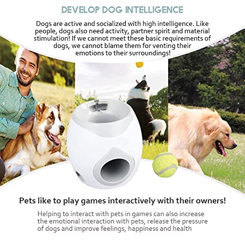 Juguete para el alimentador de Pelotas para Mascotas, Lanzador automático de Pelotas de Tenis para el alimentador para Mascotas, Juguetes para adiestramiento de Perros