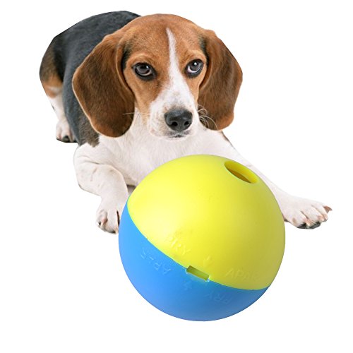 Juguetes para Perro,AZX, Juguete de goma masticar mascotas,Bola interactiva para mascotas,Juguete de Goma,Color Amarillo y Azul