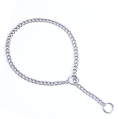 JYHY erros Collares de adiestramiento/Collar Consistent para Perro Collar de Acero Cadena de Metal/Collar Adiestramiento Perro(4.0mm*68cm) Plata