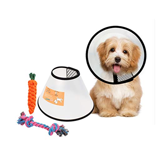 JZK Cono de Mascota plástico Cono de recuperación para Perros y Gatos, Collar Isabelino para Curar heridas para Mascotas, Circunferencia del Cuello: 26-33 cm