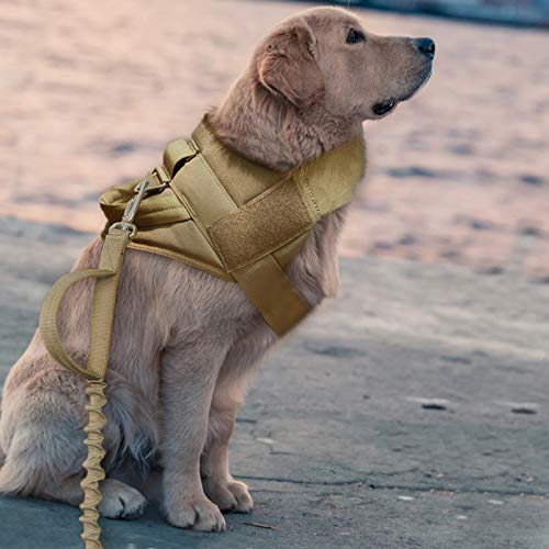 K9 - Arnés táctico para perro militar, chaleco de entrenamiento Molle ajustable, arnés K9 con asa (marrón, S)