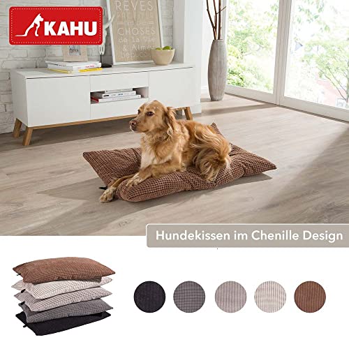 KAHU Cama para perros reversible • Suave alfombrilla para perros y gatos en diseño de chenilla • Cojín para perros con funda extraíble y lavable