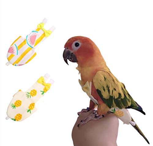 KAMA BRIDAL Pañal para pájaros, loros, lavables, pañales, para periquitos, cacatúas, mini guacamayos, periquitos, canarios, 2 unidades