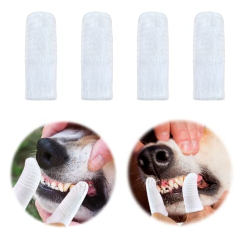 KATELUO 4 piezas de cepillo de dientes para perros, cepillo de dientes para gatos, cepillo de dientes para perros apto para gatos pequeños y perros domésticos para cepillarse los dientes (4 Piezas)