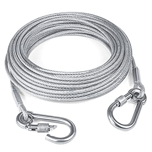 Kdsvakd Tresbro Cable para Atar Perro, 9M (30 pies) Cable para Atar Resistente Cable para Perros de hasta 250 Libras